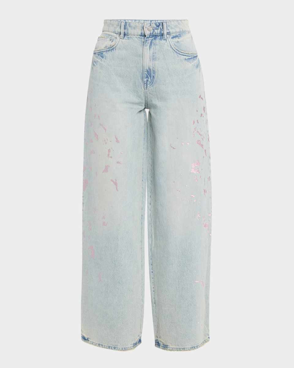 Wide-Leg Baggy Paint Jeans
